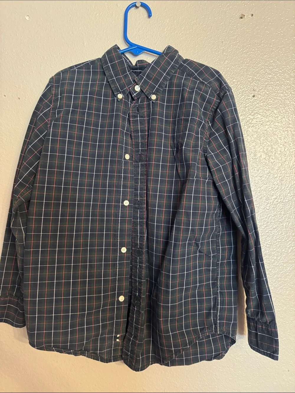 Ralph Lauren Navy Plaid Button-Down Shirt for Kids